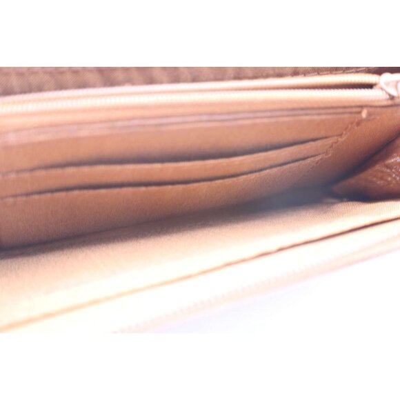 Brown Vinyl Tan Zip Around Wallet Removable Card Holder Organizer NEW Vintage - Picture 6 of 10